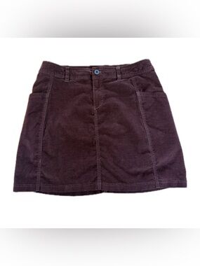 Kuhl Women's Mini Skirt Size 8 Dark Brown Skirt Corduroy Pockets Utility Chic